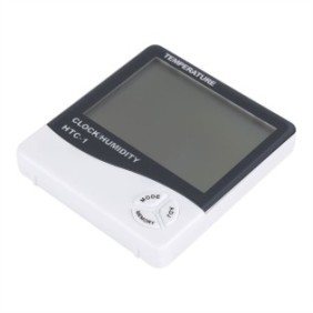 Termometro digitale LCD grande, Sunmostar, temperatura e umidità, bianco/grigio