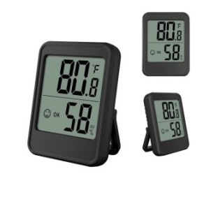 Termometro digitale, Sunmostar, Temperatura e umidità, Nero