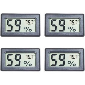 Set di 4 mini misuratori elettronici digitali di temperatura e umidità, Sunmostar, Grigio