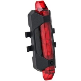 Luce posteriore per bici, con LED, nera/rossa