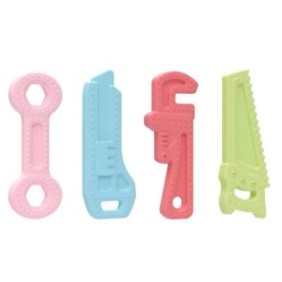 Set di 4 giocattoli per la dentizione, Sunmostar, Silicone, 1+ anni, 20 x 15 x 2.5 cm, Multicolore