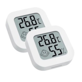Set di 2 mini igrometri digitali, Sunmostar, LCD, bianco
