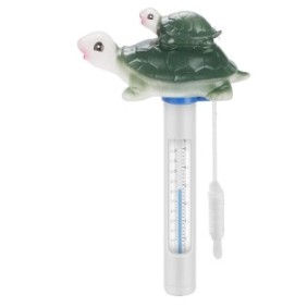 Termometro per piscina, Sunmostar, ABS, a forma di tartaruga, 11,5 x 20,5 x 1,1 cm, Verde/Bianco