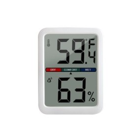 Termometro ambientale con igrometro, LLWL, ABS, display LCD, bianco