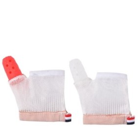Set di 2 guanti da dentizione per neonati, LLWL, Bianco/Rosso