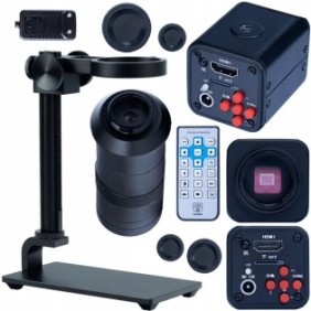 Microscopio digitale 3 in 1, Rosfix, cavo HDMI, Nero/Rosso