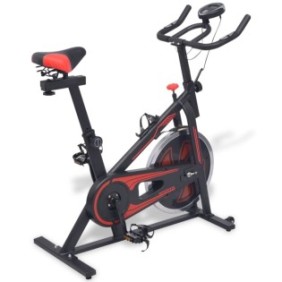 Cyclette da fitness, vidaXL, Acciaio/Plastica, 97 x 46 x 108 cm, Rosso/Nero, con sensore pulsazioni