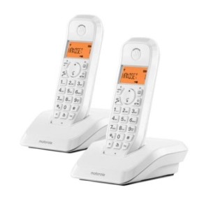 Set di 2 telefoni cordless, Motorola, S1202, Bianco