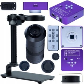 Microscopio digitale 3 in 1, Rosfix, cavo HDMI, Nero/Viola