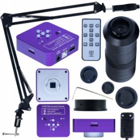 Microscopio digitale 3 in 1, Rosfix, cavo HDMI, Nero/Viola
