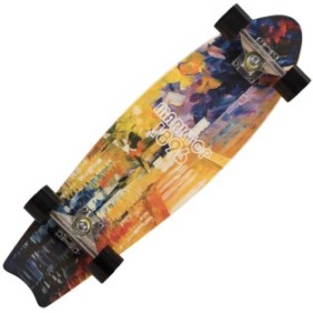 Action One Ilusion Skateboard, legno d'acero 70x29 cm, ABEC-7, PU, camion in alluminio