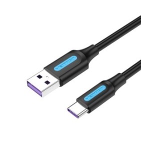 Cavo, Vention, 0,5 m, USB 3.1 tipo C maschio a USB 2.0 maschio, 5 A, Nero