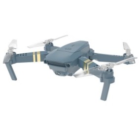 Drone quadricottero con telecomando 2,4 GHz, batteria 3,7 V 600 mAh, app WiFi Smart, fotocamera HD 480P, luci led, pieghevole, fotocamera selfie, rotazione 360°, Alhena® E58, grigio