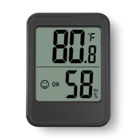 Termometro e igrometro digitale portatile, indicatore di umidità, nero