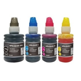 Set boccette di inchiostro di ricarica G&G compatibile con Canon Pixma G1400 CISS, GI-490BK nero 140 ml, colore GI-490 CMY 70 ml