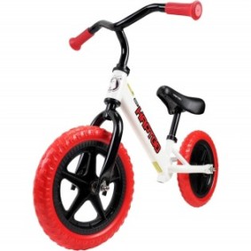 Action One Ready bicicletta senza pedali per bambini, 12 pollici, bianca con rosso