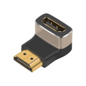 Adattatore HDMI femmina a HDMI maschio, kit base, 8k@60Hz, 4k@120Hz, 90 gradi, connettori dorati, argento