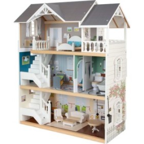 Casa delle bambole Urban Villa, Legler, 20 mobili inclusi, legno