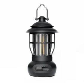 Lampada portatile a lanterna da campeggio, casa o giardino NEXTLY, ricaricabile, Metallo, 360°, Nero
