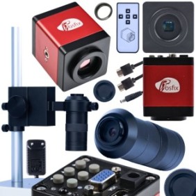 Microscopio digitale, Rosfix, cavo HDMI, Nero/Rosso