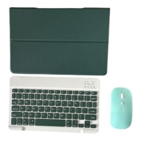 Cover per tastiera e mouse wireless, Bluetooth, per tablet Lenovo Yoga Tab 11 YT-J706F, 11 pollici, Sigloo, Pino verde
