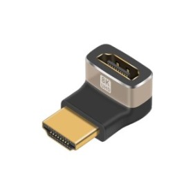 Adattatore HDMI femmina a HDMI maschio, kit base, 8k@60Hz, 4k@120Hz, 270 gradi, connettori dorati, argento