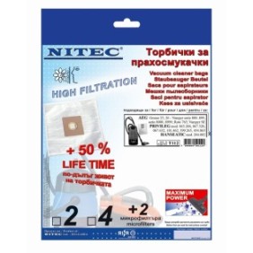 Sacchetti per aspirapolvere, NITEC, codice T112, 2 pezzi, la compatibilità è indicata sulla confezione
