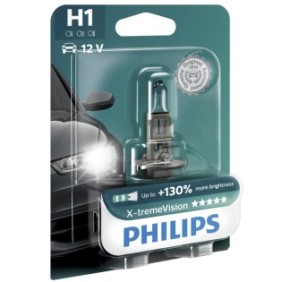 Lampadina alogena per auto per fari Philips H1 Xtreme Vision, +130%, 12V, 55W, 1 pz
