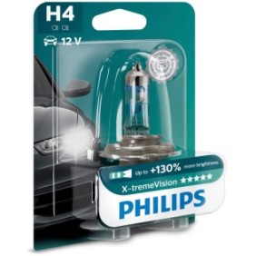 Lampadina alogena per auto per fari Philips H4 Xtreme Vision, +130%, 12V, 55W, 1 pz