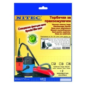 Sacchetti per aspirapolvere NITEC, codice T119, 2 sacchetti, sulla confezione è indicata la compatibilità