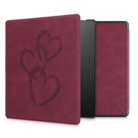 Cover per Amazon Kindle Oasis 10, Kwmobile, Rossa, Ecopelle, 56972.09