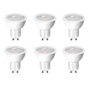 Confezione da 6 lampadine LED, YWX, Alta luminosità, Resistente all'acqua/polvere, Risparmio energetico, 5W, GU10, Bianco