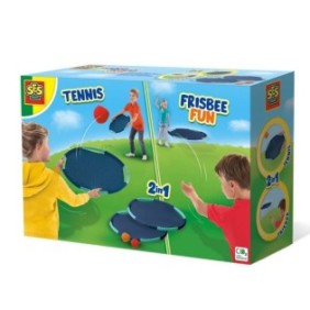 Set di dischi volanti 2in1 per bambini, SES Creative, Tennis e Frisbee Fun, 5 anni+, Multicolor