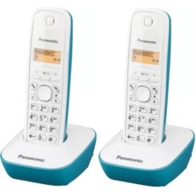 Telefono cordless Panasonic, DECT, Twin, KX-TG1612FXC, 2 ricevitori, ID chiamante, Bianco/Blu
