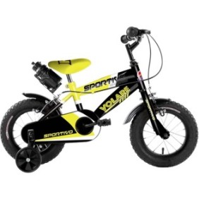 Bicicletta Volare Sportivo da ragazzo, 12 pollici, colore giallo/nero, freno anteriore-posteriore