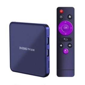 TV Box Media Player Techstar® H96 Max V12, 4K, RAM 4GB DDR3, ROM 64GB, Android 12, RK3318 Quad Core, WiFi dual band, Slot per scheda, Nero