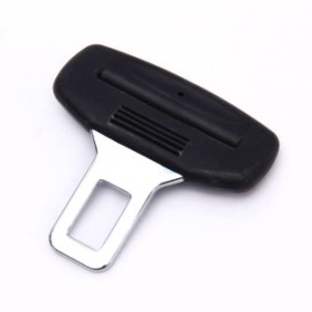 Fibbia della cintura di sicurezza, LLWL, plastica/metallo, 79 x 68 mm, nero/argento