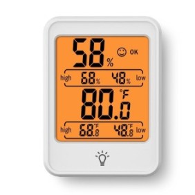 Igrometro/termometro digitale, Llwl, ABS, LCD, 59x80x23 mm, Bianco