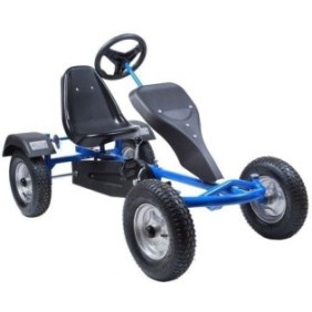 Kart a pedali FDH160 B con pedali per bambini e ragazzi, ruote in gomma, sedile regolabile, colore blu