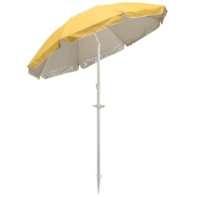 Ombrellone da spiaggia 156 cm, giallo, Everestus, UP02BB, metallo, poliestere, borsa da viaggio inclusa