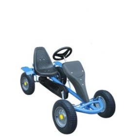 Kart a pedali Kart Go, modello F 130 A monoposto, con pedaliera per bambini e ragazzi, ruote in gomma gonfiabili, sedile regolabile, colore blu