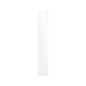 Radiatore da bagno (riscaldamento), ECD Germany, modello Stella, 260 x 1800 mm, bianco, doppio rubinetto H dritto per radiatore da bagno (1/2"), termostatico, tipo di collegamento ad angolo, con 5 elementi