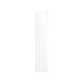 Radiatore da bagno (stufa), ECD Germany, modello Stella, 370 x 1800 mm, bianco, doppio rubinetto H dritto per radiatore da bagno (1/2"), termostatico, tipo di collegamento universale, con 7 elementi