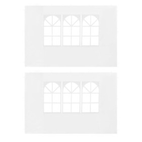 Tenda per feste con parete laterale, con finestra 2 pz, vidaXL, Polietilene, 300 x 195 cm, Bianco