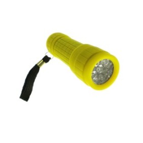Torcia elettrica con 9 LED, Lamex 72826, con impugnatura antiscivolo, 100x30mm, 3xAAA, gialla