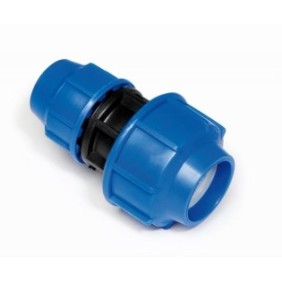 Bussola a compressione ridotta per tubo PEID Ø 25 x 20 mm nero/blu