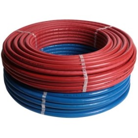 Tubo multistrato isolato Henco RIXC, diametro 16 mm, inserto alluminio 0,2 mm, bobina 100 m, Rosso