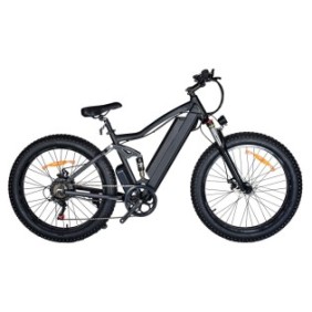 Bicicletta elettrica Onesport ONES1, telaio in alluminio, cambio Shimano a 7 marce, 25 km/h, batteria rimovibile 48 V, 10 Ah, 26 pollici, nera