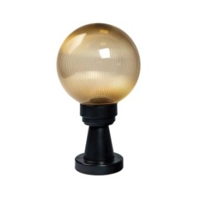 Lanterna da esterno/giardino, Forma Globo, 1xE27, 60W, 200x350 mm, Nero e Oro, IP44, gamma Luka
