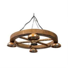 Lampadario in legno con ciotola, diametro 49 cm / EXT 10154_2